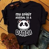 Funny Just A Girl Who Loves Panda Print Women T Shirt Short Sleeve O Neck Women Tshirt Ladies Tee Shirt Top Clothes Camisetas L