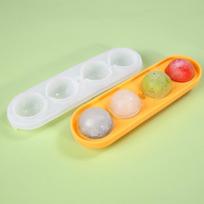 Ice Tray Silica Gel Ice Ball 4-Hole Circular Ice Cube Ice Tray Mold Household Ice Maker