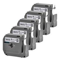 5 vnt. suderinama Brother etikečių juosta MK221 MK 221 MK621 MK121 MK521 MK421, skirta Brother P Touch PT70 PT80 pth110 spausdintuvui 5Pcs Black on White