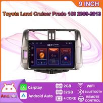 Android Carplay Car Radio Multimidia Vaizdo grotuvas Navigacijos GPS skirtas Toyota Land Cruiser Prado 150 2009-2013 2din Head Unit 2+32GB 2+32GB gray