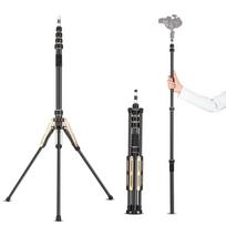 222cm/87.4in Portable Tripod Stand Video Light Stand Carbon Fiber 5-section Adjustable 3kg/6.6lbs juoda