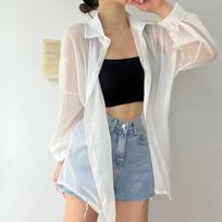 Ice Silk Sunscreen Shirt Women's Summer Thin Cardigan Drape Shirt Jacket Solid Color Loose Top Air-conditioned Shirt XL mėlyna
