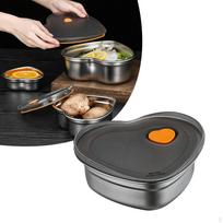 Stainless Steel Food Container Meal Prep Fruit Versatile with Lid Lunch Box for 350ml