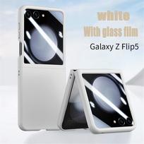 folding Slim Frosted Full Cover For Samsung Galaxy Z Flip 5, Glass Screen Protector Film, Shockproof Case, Luxury, 5G Fundas Samsung Galaxy Z Flip 5