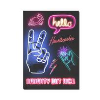 Big City Lights Neon Effect Canvas Painting Nordic Posters and Prints Flamingo Pictures Home Decor Cafe Bar Room Murals Unframed 21x30cm No Framed blue
