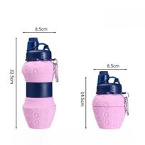 Silikoninis maistinis vandens puodelis kelionėms, sportui, lauko veiklai, sulankstomas silikagelio puodelis, didelės talpos, reguliuojamas vaikų puodelis 600ml1PCS blue