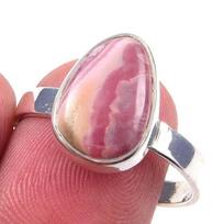 Natūralus Rodochrozito Brangakmenis Rankų darbo 925 Prabuotas Sterlingo Sidabro Žiedas S.9 E5u27 pink