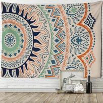 Pusiau Mandala Paprastas pakabinamas gobelenas Boho estetinis kambario menas Psichodelinis raganavimo hipių namų dekoras 95x70cm