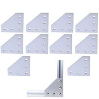 10pcs/lot 3D Printer Aluminum L Shaped 5 Hole 60x60x4mm Joining Plate for 2020 v-slot/L-slot Aluminum Extrusion 10pcs gray