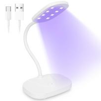 LED nagų lempa nagų džiovintuvas nešiojama lanksti žąsies kaklo gelio lempa sulankstoma USB nagų lako džiovinimui manikiūro įrankiai balta