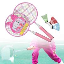 Badmintono raketė vaikams Shuttlecocks Indoor Outdoor Sport Game Patogus rankena rožinė