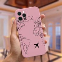 Luxury Popular Planes World Map Travel Silicone Phone Case For iPhone 11 12 Pro XS MAX X XR 7 8 6s Plus 13 Mini Candy Soft Cover iPhone 6 or 6s