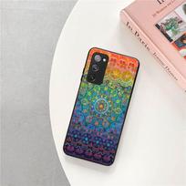 Telefono dėklas Samsung S22 5G S21 Ultra S20 FE S10 Plus telefonams su Budos Mandalos raštu, minkštas juodas silikoninis dangtelis Galaxy S9 S8 S7 A91 telefonams Samsung S7