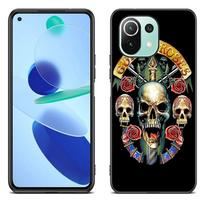 Guns N Roses Skull Phone Case For Xiaomi Mi 11 Lite NE 11i 10T 11T Pro A2 A3 Lite POCO F3 M3 M4 C31 X3 Pro NFC GT Black Cover Xiaomi Mi A2 Lite blue