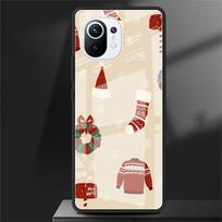 Christmas Cartoon Glass Case For Xiaomi Poco X3 NFC 11 Lite 11T F3 M3 For Redmi Note 11 10 9 8 Pro 10S 9S 9A 9C Phone Cover Xiaomi Poco F3 gray