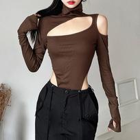 Y2K Summer Women's Sexy Hollow Irregular Tight jumpsuit L kava