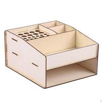 DIY Paint Ink Bottles Airbrush Brush Tools Stand Rack Wooden Organizer Holder with Durable beige