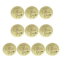 Cake Toppers Letter Carved Round Happy Father Day Acrylic Cupcake Decorations Party C beige