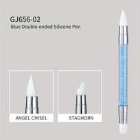 5-color Double-ended Silicone Pen Gradient Rendering Pen Dot Diamond Engraving Crystal Diamond Multi-functional Manicure Tool Accessories mėlyna