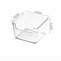 Stalo stalčiaus laikymo dėžutės skirstytuvas virtuvės stalo reikmenų raštinės reikmenų organizatorius Mažos dėžutės skaidraus plastiko pertvara Small square box skaidri