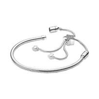 S925 Sterling Silver  Bracelets Pave Star Slider Bracelet With Cloth Bag Fit for Giving to Friends