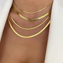 Madingi unisex gyvatės grandinėlės moteriški karoliai Choker nerūdijančio plieno silkės spalvos aukso spalvos grandinės karoliai moterims papuošalai brown
