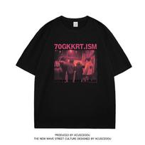 Men's Clothing American Retro Short Sleeved Men's Hip-hop Fashion Label Loose Street Personality Print Couple Print T-shirt for Men XXXXXL balta