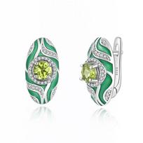 Vintage gorgeous design Natural green peridot earrings 925 sterling silver Fashion women anniversary & birthday & holiday gifts M žalia