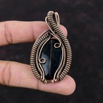 Nellite Pendant Copper Wire Wrapped Pendant Nellite Gemstone Jewelry Handmade Brand New Pendant Copper Wire Jewelry Anniversary Gift For Mom black