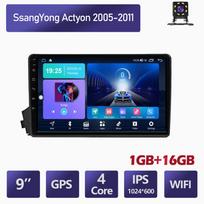 Android 2 Din automobilio multimedijos grotuvas SsangYong Actyon 2005-2011 m. Galvos blokas Stereo Carplay GPS navigacija BT WIFI 2+32GB 1+16GB