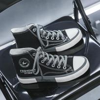 Spring New Canvas Shoes Personality Hong Kong Style Trend Student Casual Shoes All -Match Korean High -Top Cloth Shoes 39