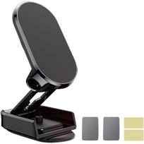 Foldable Metal Car Phone Holder, 720° Rotatable Strong Magnetic Flip Holder, Universal Dashboard Car Holder, Magnetic Mobile Phone Holder 5.8*2.8*1.7cm, 1Pc sidabras