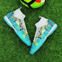 Football Shoes Children High-top Football Boots Rubber Short Nail Youth Sports Shoes Football Training Shoes Artificial Lawn Men's Football Boots 33 žalia