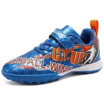 Football Shoes Children and Adolescents Large Size Shock-absorbing Non-slip Wear-resistant Velcro Short Nail Football Shoes Training Shoes 31 karališkos mėlynos spalvos