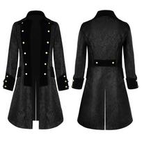 Vyriškos sagos, mados „Steampunk“ vintažinė striukė, gotikinis frock coat frakas XXXXL juoda
