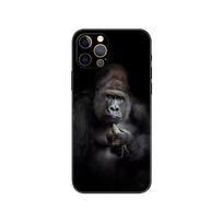 Juodas tpu dėklas, skirtas iPhone 5 5s se 2020 6 6s 7 8 plus x 10 XR XS 11 12 13 mini pro MAX galinis dangtelis Monkey Gorilla Ape Baby iphone 5 5S SE 2016