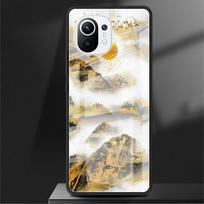 Glass Case For Xiaomi Poco X3 NFC 11 Lite 11T F3 M3 For Redmi Note 11 10 9 8 Pro 10S 9S 9A 9C Phone Cover  Ginkgo Gold Foil Xiaomi Poco X3 NFC gray
