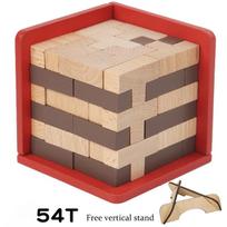 3D kubo medinis dėlionė Kūrybingi ankstyvojo ugdymo konstravimo kaladėlės žaislas Smagus streso malšintojas Žaidimas Dėlionė žaislas Vaikams Dovana