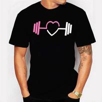 Men Clothing Barbell Love Muscle Tank Workout and Weightlifting Print Oversized T Shirt Harajuku Streetwear Men's Street Wear XXXL tamsiai mėlyna spalva