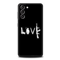 AK47 pistoleto kulkų telefono dėklas, skirtas Samsung Galaxy S23 Ultra S22 S21 S20 FE 5G S10 S10E S9 S8 Plus Note 20 minkštas juodas dangtelis S22 Ultra 5G black