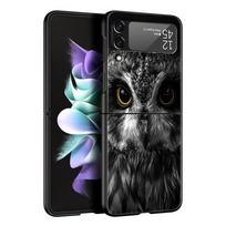 Phone Case for Samsung Galaxy Z Flip 3 4 5 Folding Mobile Shell Hard PC Fundas Protect Cover Cartoon Girl Gifts Lovely Owl Samsung Z Flip