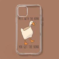 Duck Untitled Goose Game Phone Case For iPhone 11 12 Mini 13 14 Pro XS Max X 8 7 6s Plus 5 SE XR Transparent Shell iPhone14ProMax white