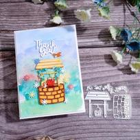 Vandens šulinio metaliniai štampavimo trafaretai, štampavimo trafaretas DIY scrapbooking albumui, popierinė kortelė, reljefiniai amatai dies white