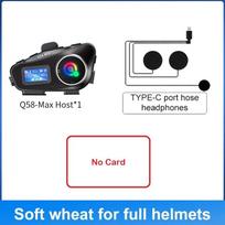 „Bluetooth“ ausinės motociklininkų šalmams, patvarios, dviejų asmenų domofonas, mišri muzika, FM radijas, LCD ekranas dviračių ausinės 【A1】Soft wheat juoda