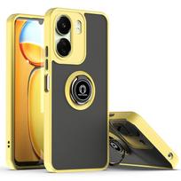 Armor Matte Case for Xiaomi Redmi 13C Cover for Redmi 12 5G 12C 10C 10 5G 10A Ring Magnetic Holder Stand Business Full Protection Redmi 12 4G tamsiai žalia spalva