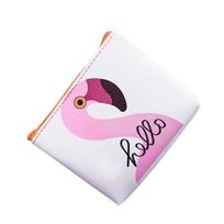 Clutch PU Leather Zip Bag Mini Wallet Flamingo Strawberry Coin Purse Pink flamingo