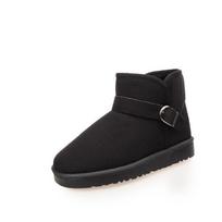 Winter Anti Slip and Warm Short Tube Snow Boots for Women, Flat Bottomed Short Boots for Winter, Cotton Shoes for Couples, Men's and Women's Shoes 36 juoda
