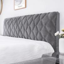 Viskas įskaičiuota Super Soft Smooth dygsniuotas galvos apdangalas Storas aksominis galvūgalio užvalkalas Vienspalvis lovos nugaros užvalkalas nuo dulkių W100 x H70cm tamsiai pilka spalva