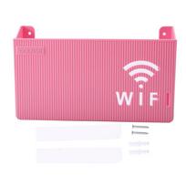 Belaidis Wi-Fi maršrutizatoriaus lentyna, laikymo dėžutė, pakabinama ant sienos, ABS plastiko organizatoriaus dėžutė, kabelių, maitinimo, apyrankių organizatoriaus dėžutė, namų dekoras, nauja rožinė