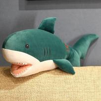 Mieli Bite Ryklio Pliušiniai Žaislai Kūrybinga Gyvūno Ryklio Pagalvė su Pledu Sofa Pagalvėlė Pilnai Kimšti Minkštos Lėlės Vaikams 50cm žalia